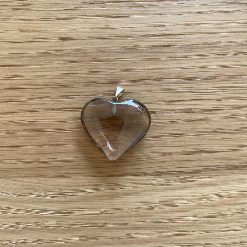 Pendentif coeur Quartz fumé